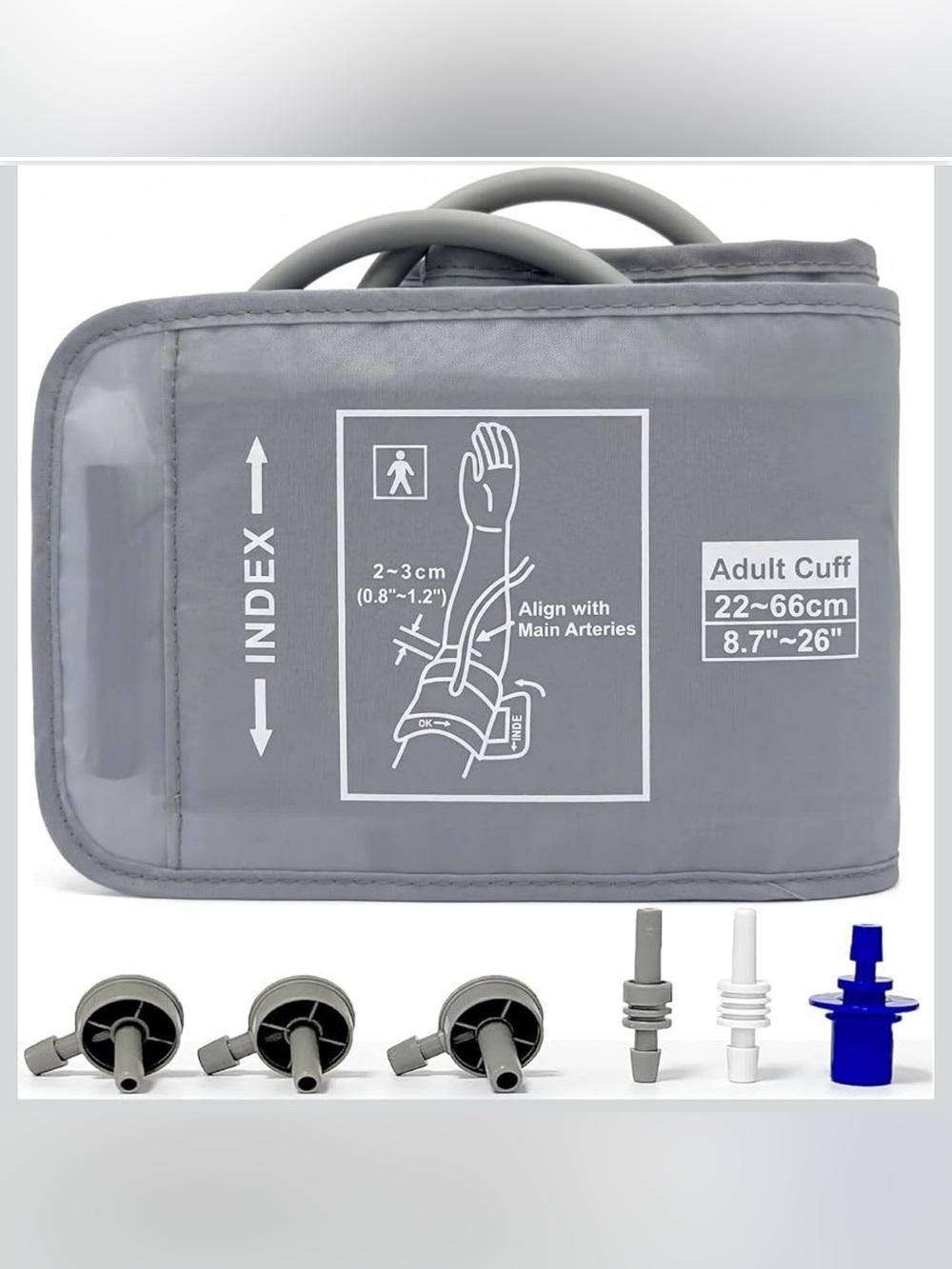 XL Blood Pressure Cuff Compatible W/Most Blood Pressure Monitors, 6 Adapters